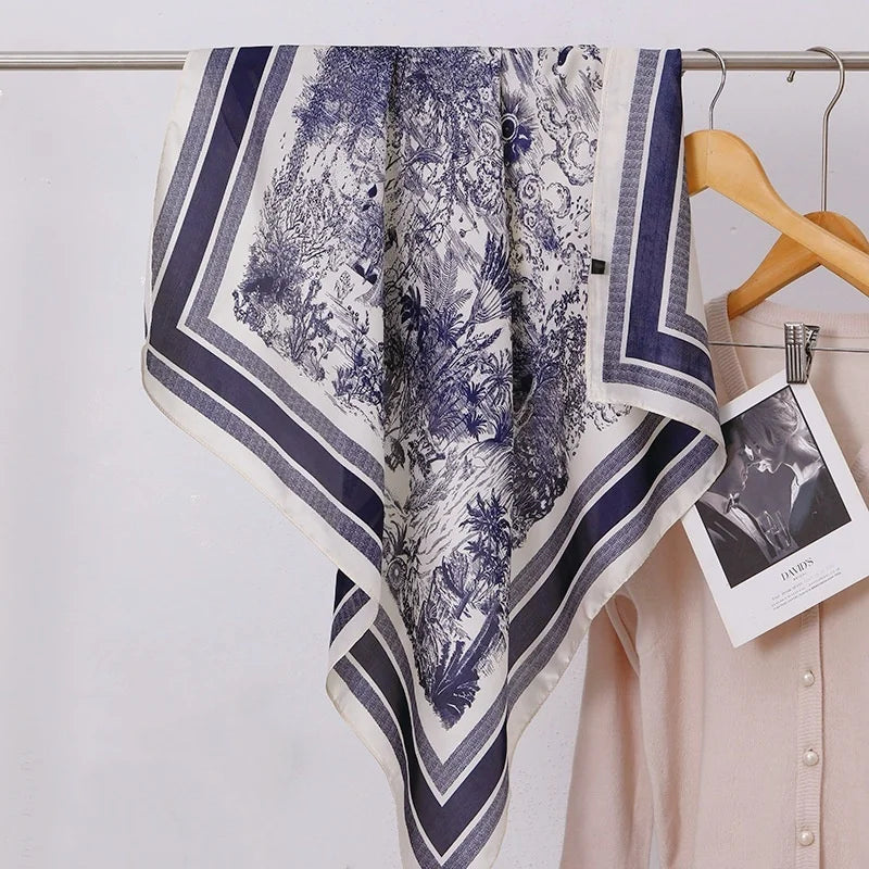Seidentuch LILI, Satintuch Toile, Marine
